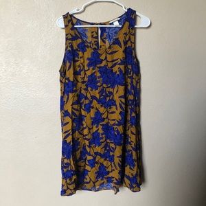 Blue and Gold Floral Dress